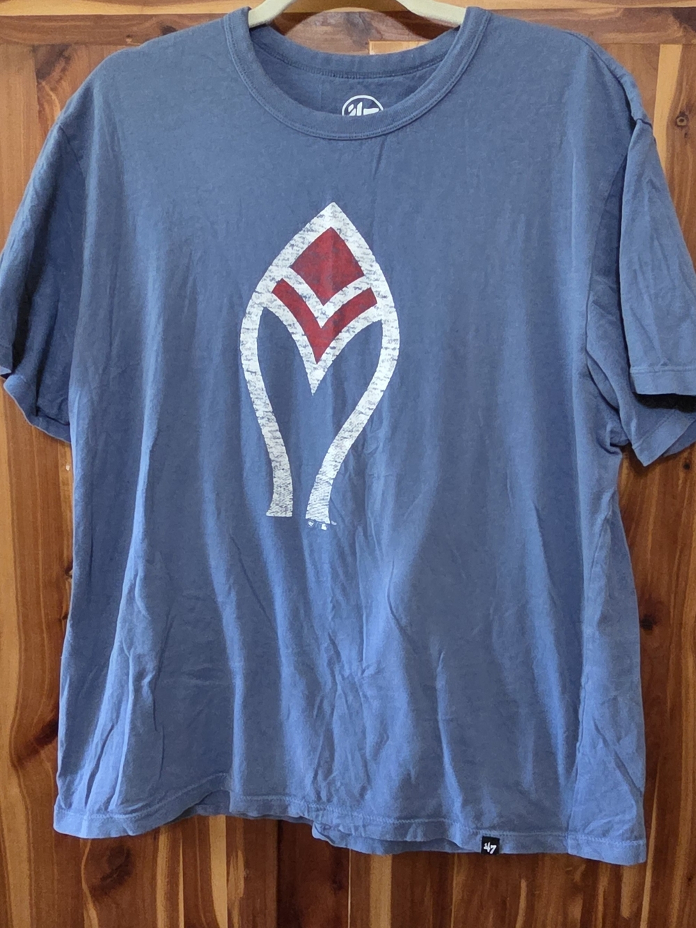 Atlanta Braves Blue Short Sleeve Tee with Red and White Graphic